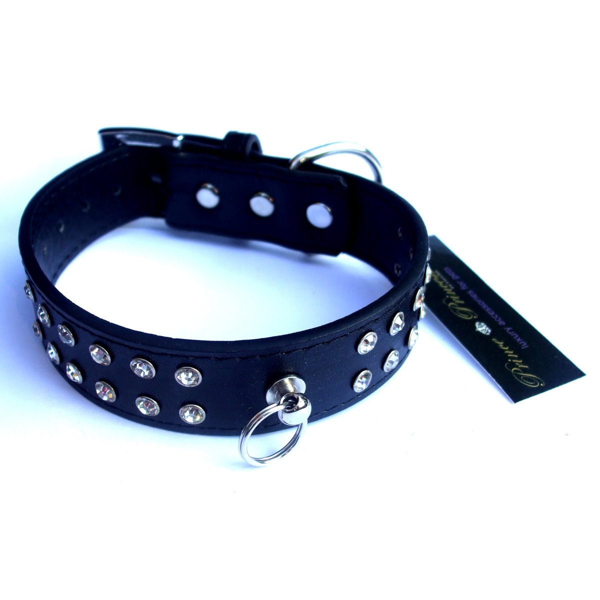 Diamante Collar Lead Set - Black-2