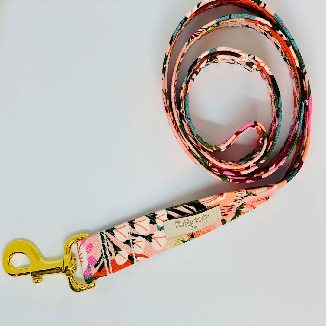 Peony Flowers Dog Lead - Fluffy Tales