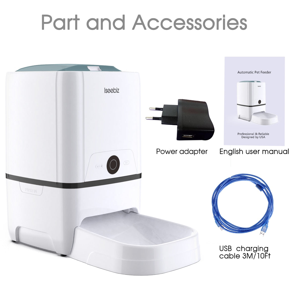 Lseebiz Automatic Pet Feeder 6L Smart Feeder Dog Cat Food Dispenser Voice Recording , Timer Programmable , IR Detect , 8 Meals-3