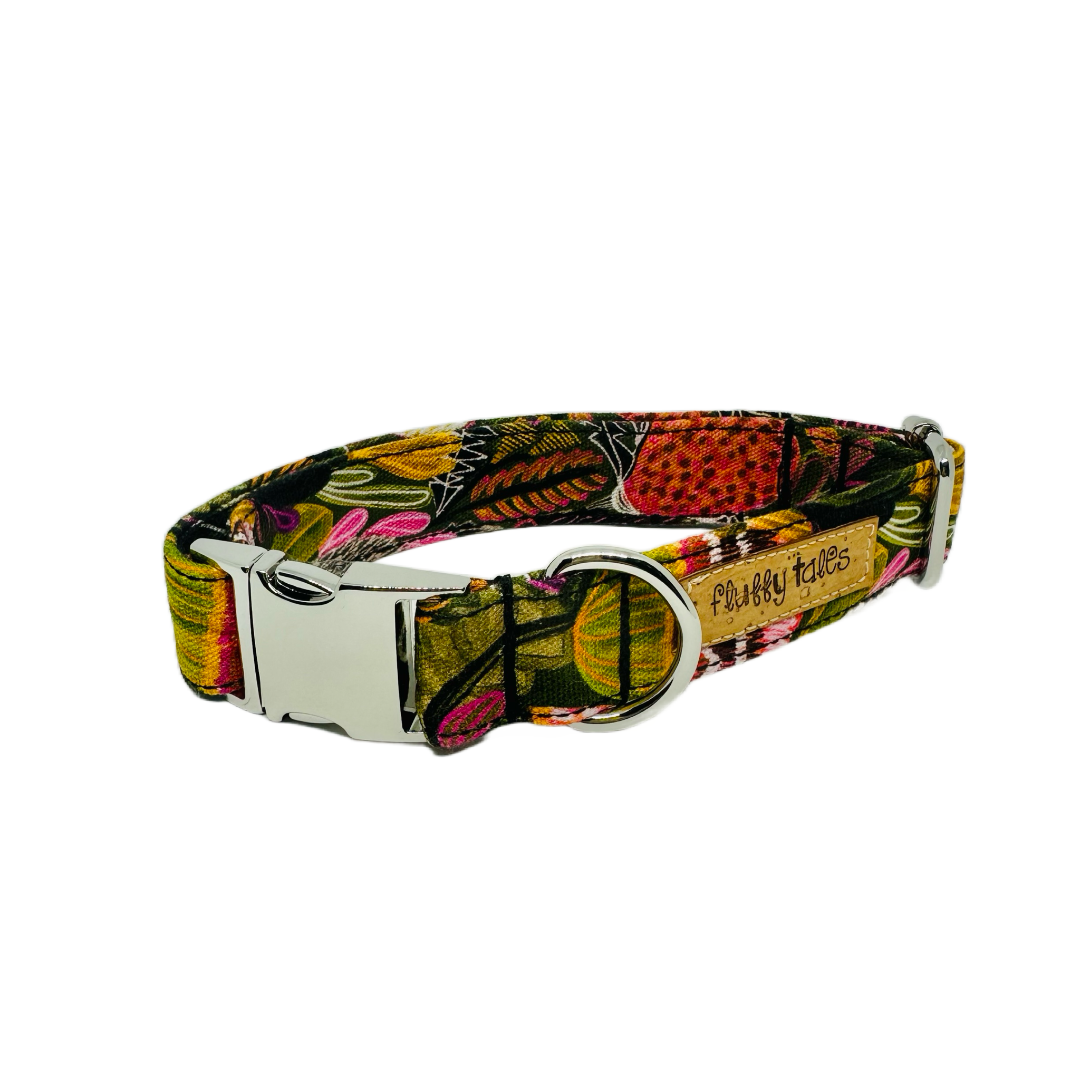 The 'Green Bush Banksia Flowers' Collar - Fluffy Tales
