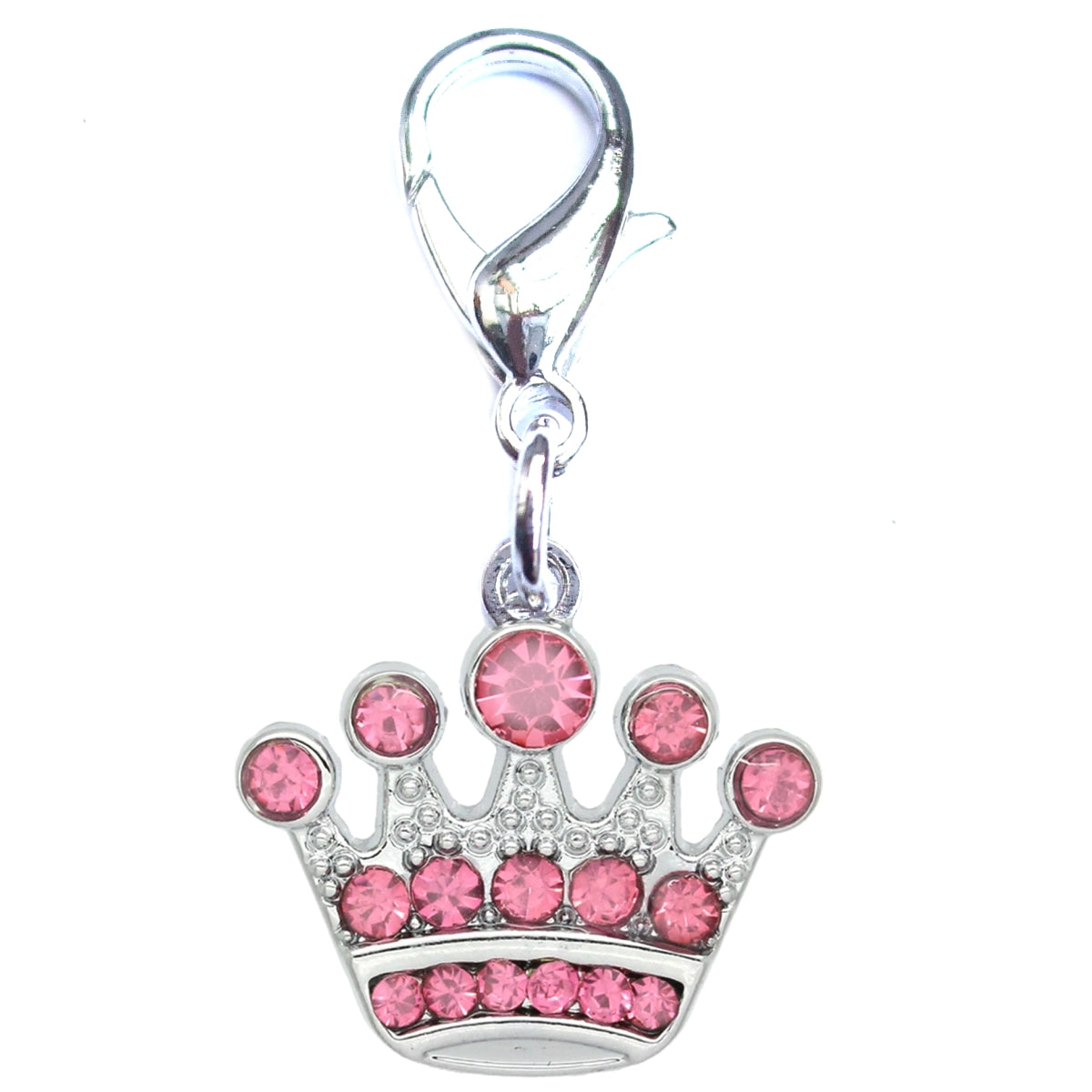 Crystal Crown Dog Cat Charm Silver-1